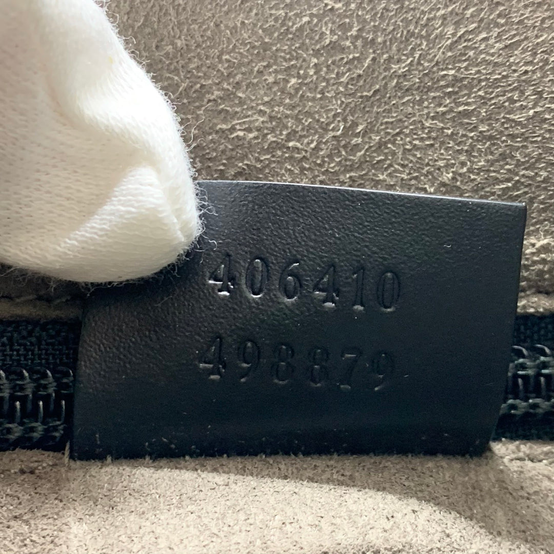 GUCCI グッチ 406410 ショルダーバッグ シマレザー GG柄 ブラック