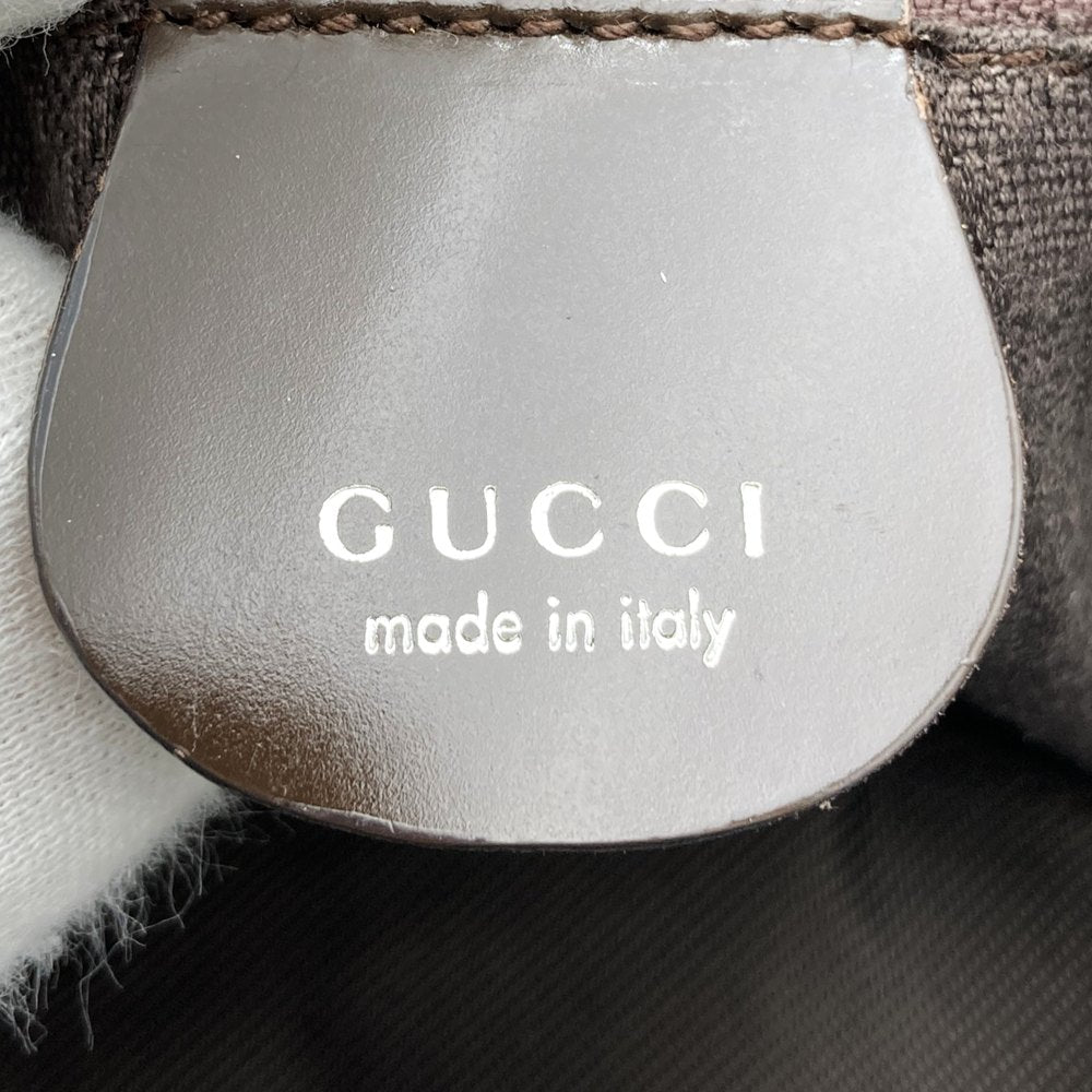 GUCCI グッチ 001 1705 バンブー ショルダーバッグ ナイロン レザー ブラウン ヴィンテージ オールド ブランド