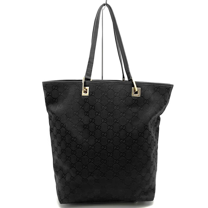 GUCCI グッチ 002 1098 トートバッグ ハンドバッグ ショルダーバッグ GGキャンバス/レザー ブラック