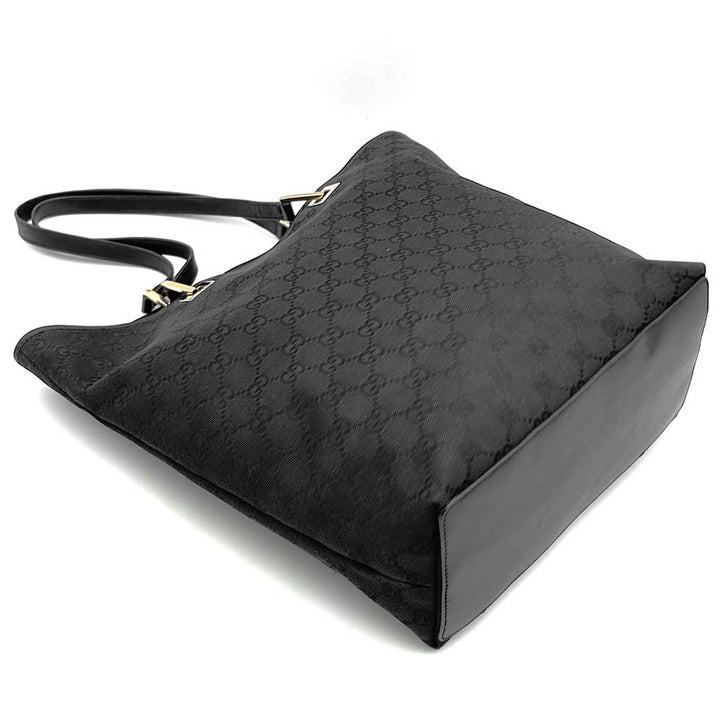 GUCCI グッチ 002 1098 トートバッグ ハンドバッグ ショルダーバッグ GGキャンバス/レザー ブラック