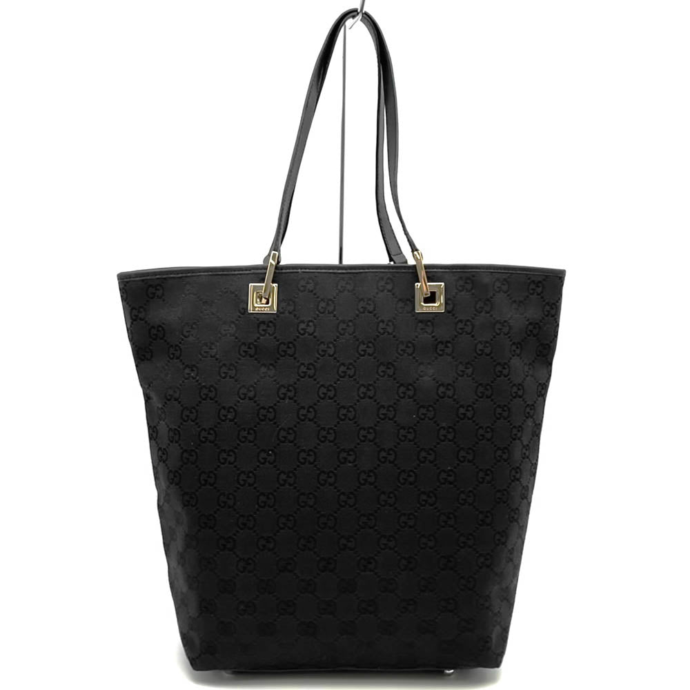 GUCCI グッチ 002 1098 トートバッグ ハンドバッグ ショルダーバッグ GGキャンバス/レザー ブラック