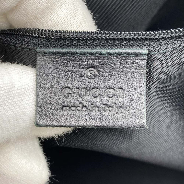 GUCCI グッチ 002 1098 トートバッグ ハンドバッグ ショルダーバッグ GGキャンバス/レザー ブラック