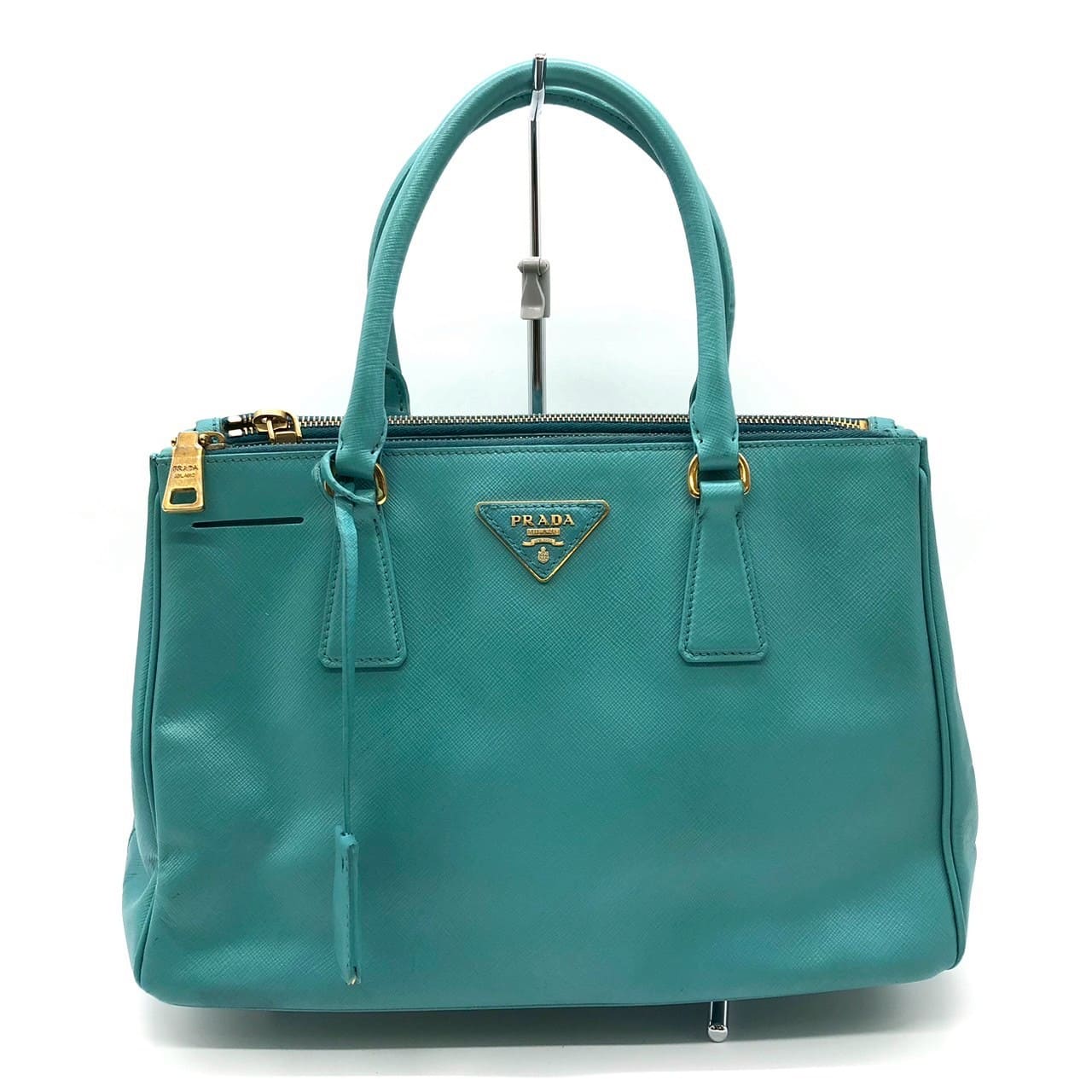 PRADA プラダ ガレリア ハンドバッグ サフィアーノレザー ターコイズ