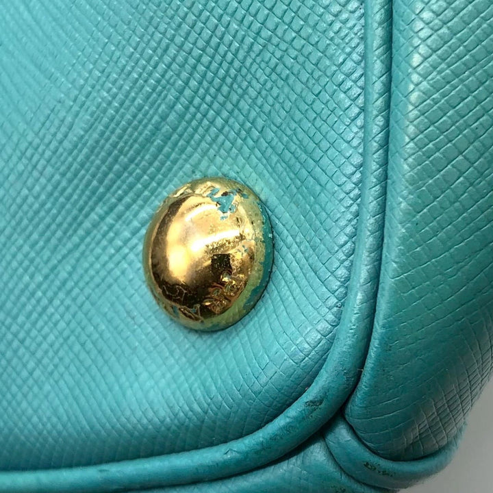 PRADA プラダ ガレリア ハンドバッグ サフィアーノレザー ターコイズ エメラルドグリーン