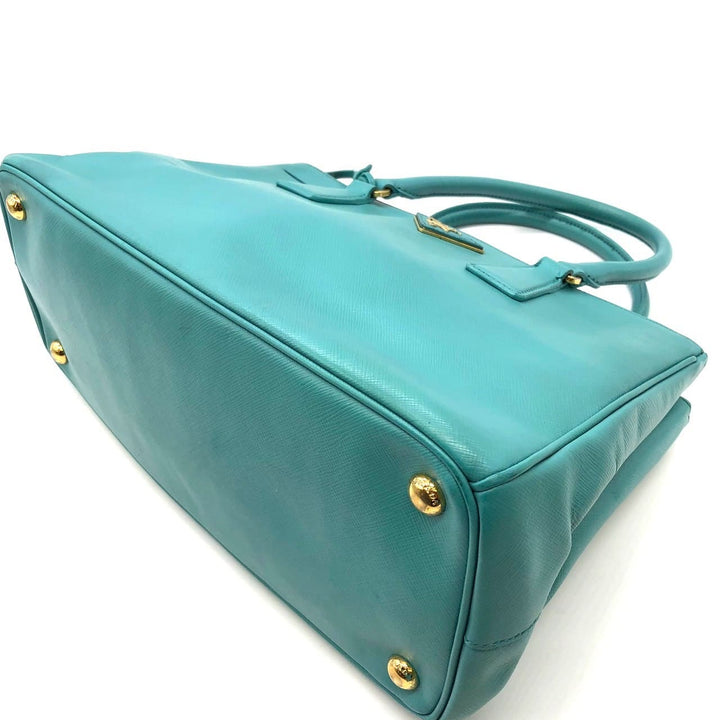 PRADA プラダ ガレリア ハンドバッグ サフィアーノレザー ターコイズ エメラルドグリーン