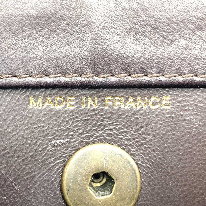 CHANEL シャネル ハンドバッグ マトラッセ レザー ターンロック ヴィンテージ ブラウン ユニセックス