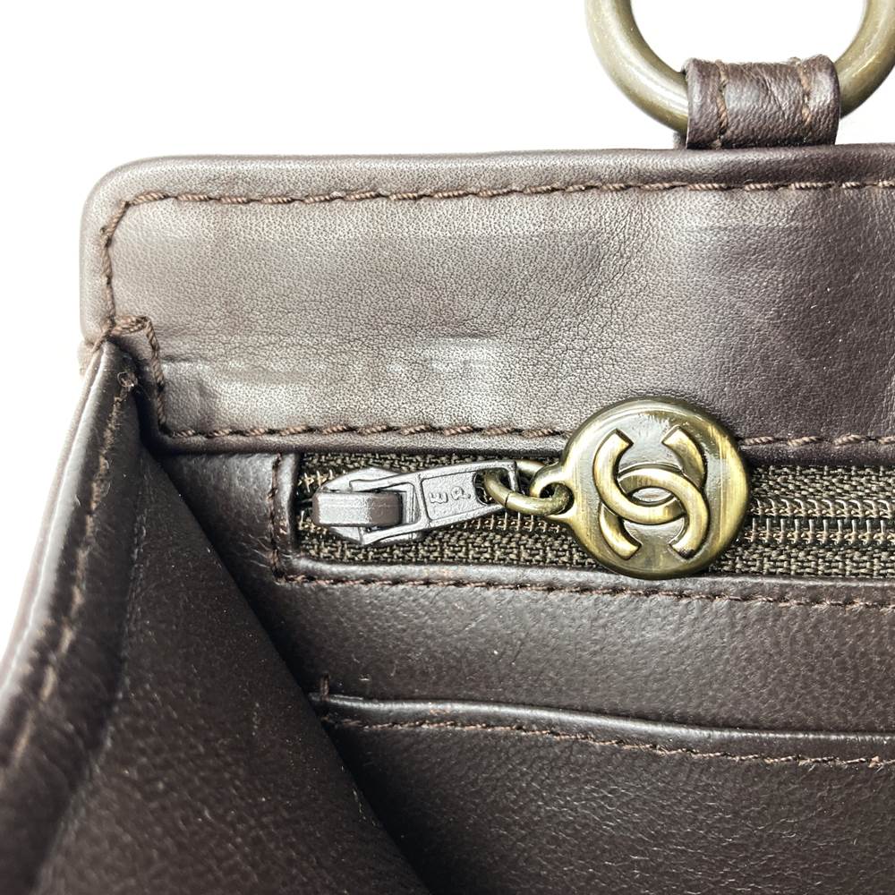 CHANEL シャネル ハンドバッグ マトラッセ レザー ターンロック ヴィンテージ ブラウン ユニセックス