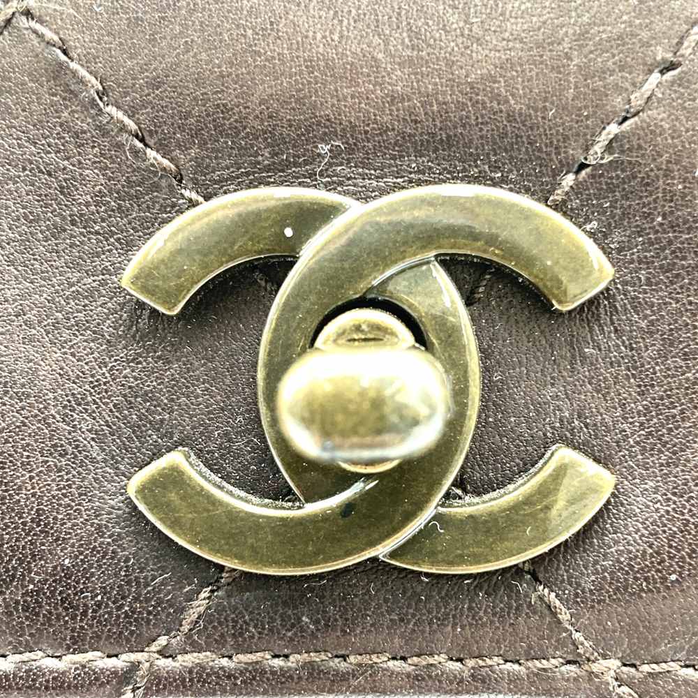 CHANEL シャネル ハンドバッグ マトラッセ レザー ターンロック ヴィンテージ ブラウン ユニセックス
