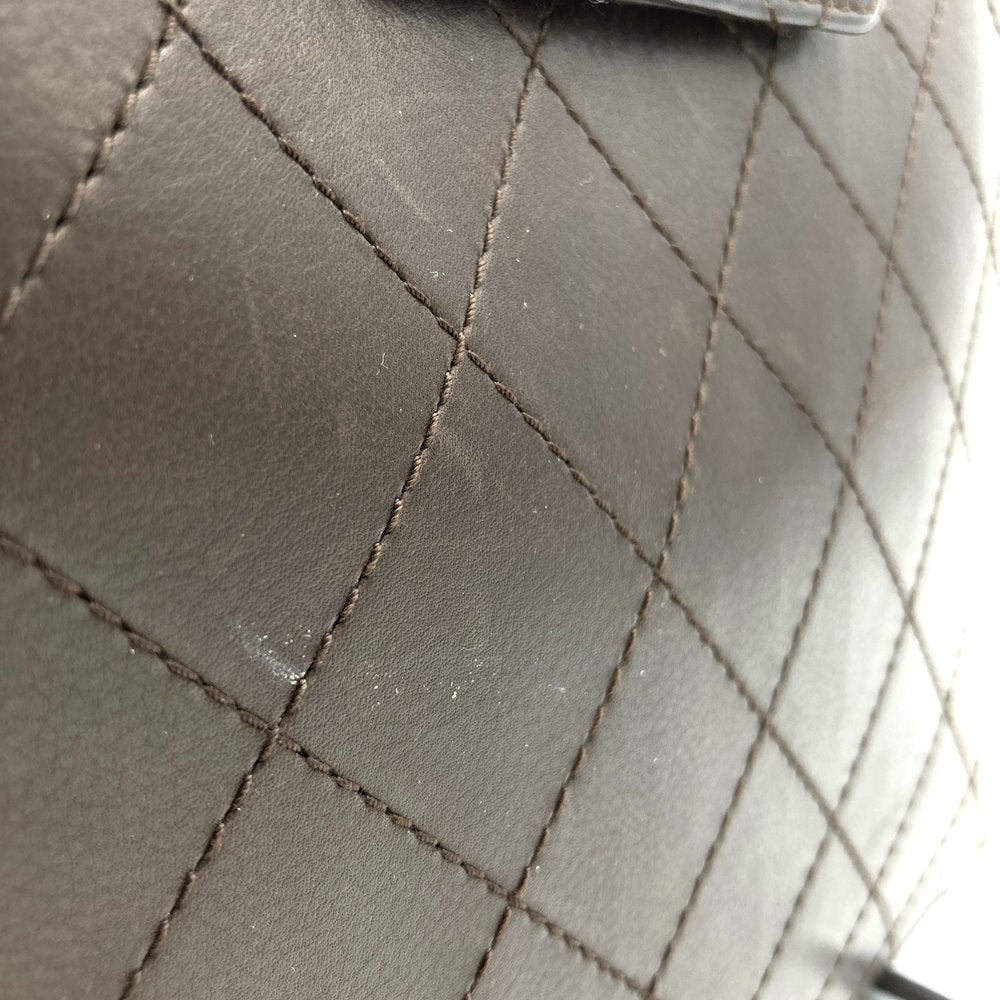 CHANEL シャネル ハンドバッグ マトラッセ レザー ターンロック ヴィンテージ ブラウン ユニセックス