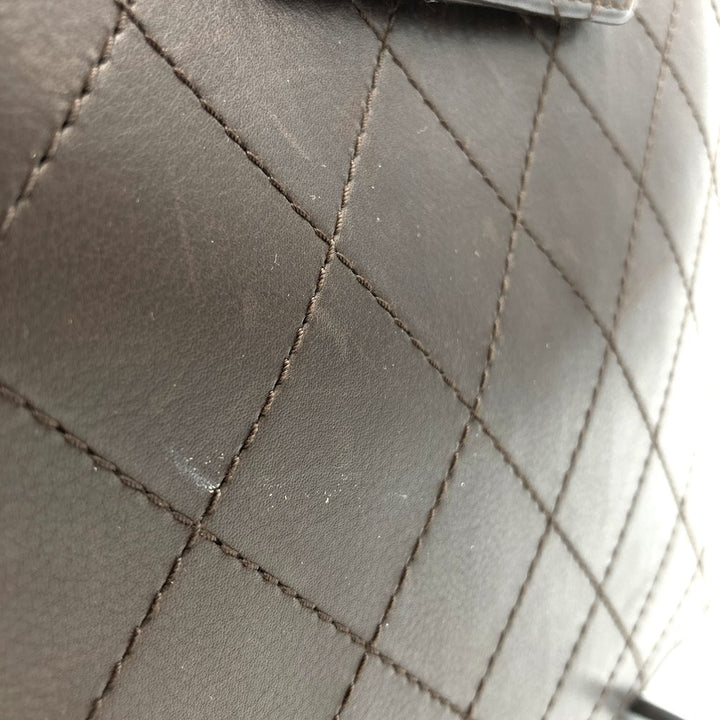 CHANEL シャネル ハンドバッグ マトラッセ レザー ターンロック ヴィンテージ ブラウン ユニセックス