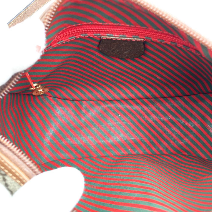 GUCCI グッチ オールドグッチ 001・58 シェリー GGスプリーム ショルダーバッグ PVC レザー ベージュ ブラウン 　ヴィンテージ