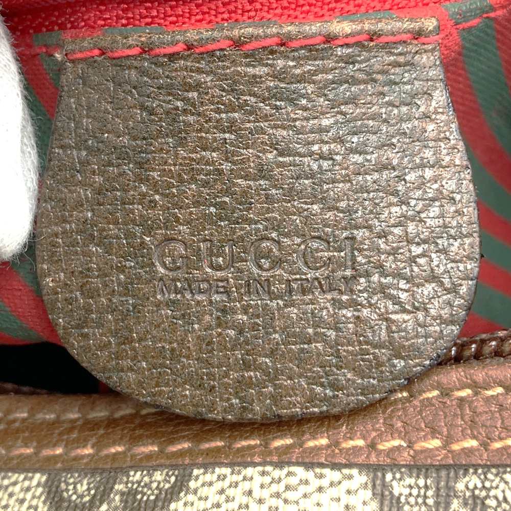 GUCCI グッチ オールドグッチ 001・58 シェリー GGスプリーム ショルダーバッグ PVC レザー ベージュ ブラウン 　ヴィンテージ
