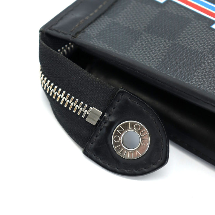 LOUIS VUITTON ルイ・ヴィトン ポシェットヴォワヤージュMM N64442 LVリーグ クラッチバッグ ダミエグラフィットキャンバス ワッペン ラベル ブラック