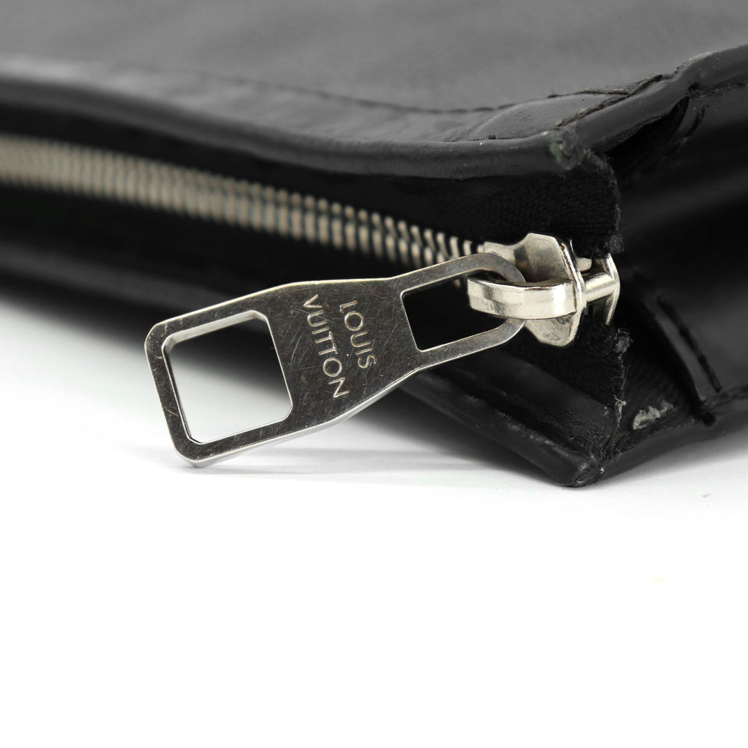 LOUIS VUITTON ルイ・ヴィトン ポシェットヴォワヤージュMM N64442 LVリーグ クラッチバッグ ダミエグラフィットキャンバス ワッペン ラベル ブラック