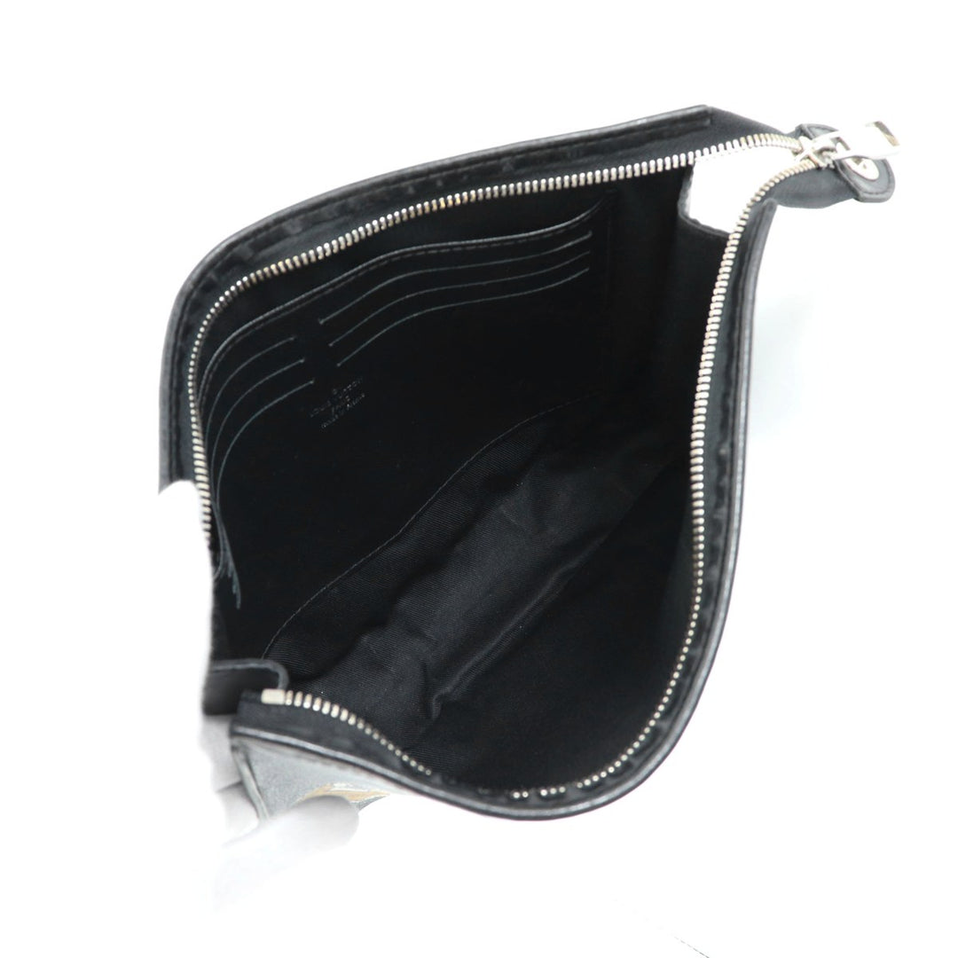 LOUIS VUITTON ルイ・ヴィトン ポシェットヴォワヤージュMM N64442 LVリーグ クラッチバッグ ダミエグラフィットキャンバス ワッペン ラベル ブラック