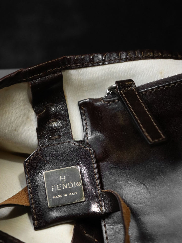 FENDI フェンディ 86160440002 ズッカ トートバッグ ポーチ付き キャンバス/レザー ベージュ アイボリー