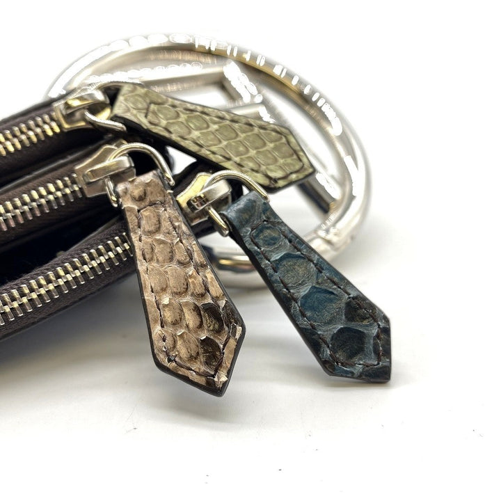 FENDI フェンディ 8BS001 トリプレット パイソン クラッチバッグ ポーチ パイソン ブラウン ブルー