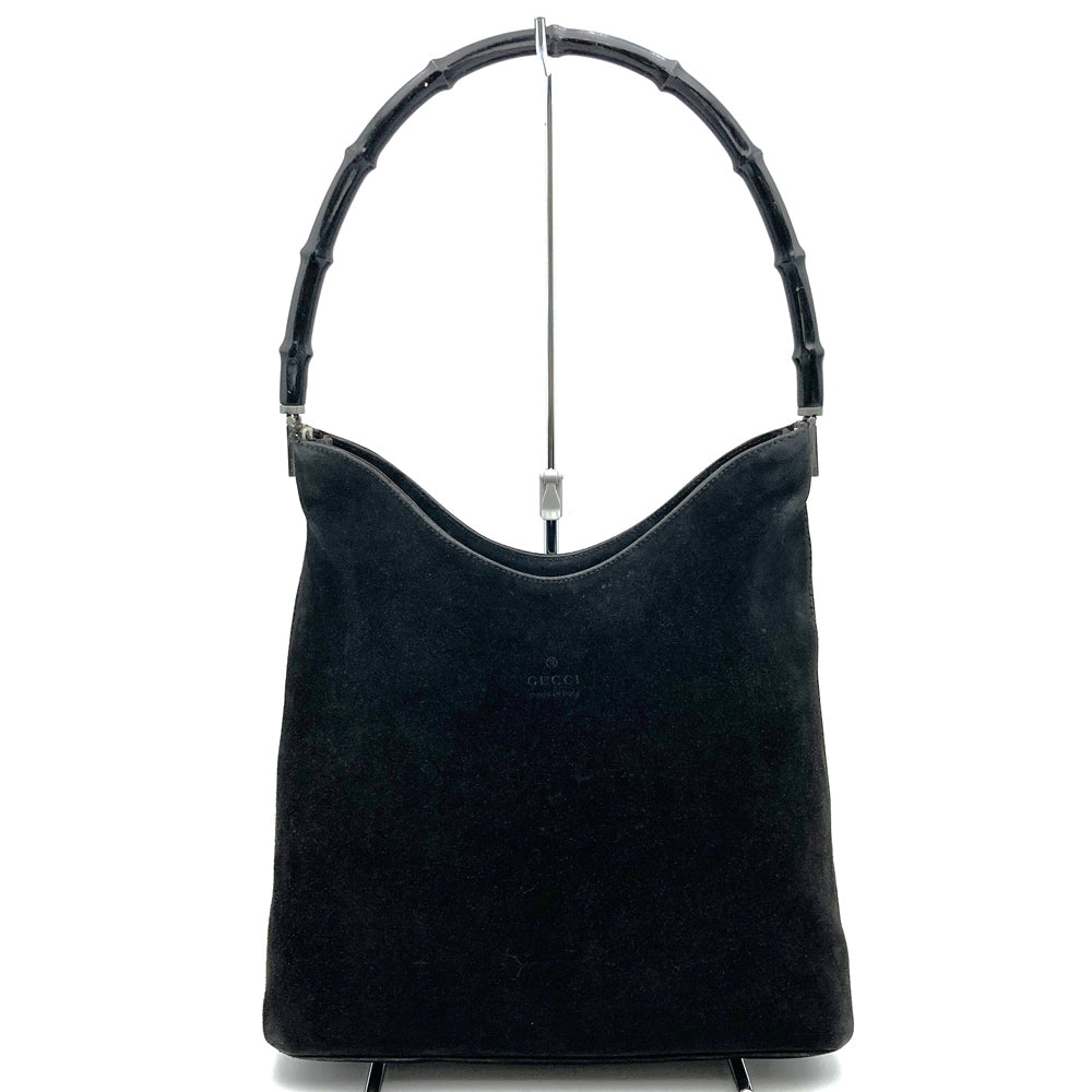 GUCCI グッチ 001 3244 バンブー ショルダーバッグ スエード ブラック スウェード ヴィンテージ ブランド