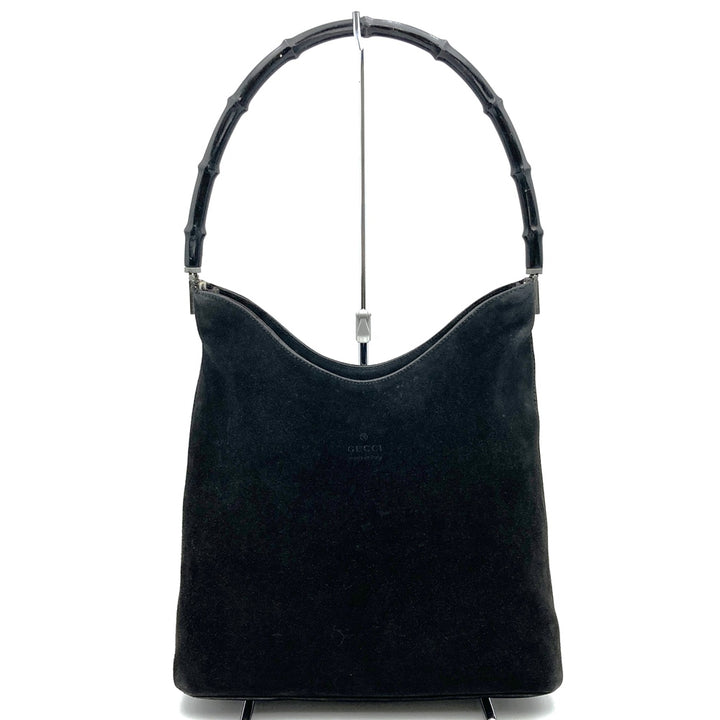 GUCCI グッチ 001 3244 バンブー ショルダーバッグ スエード ブラック スウェード ヴィンテージ ブランド