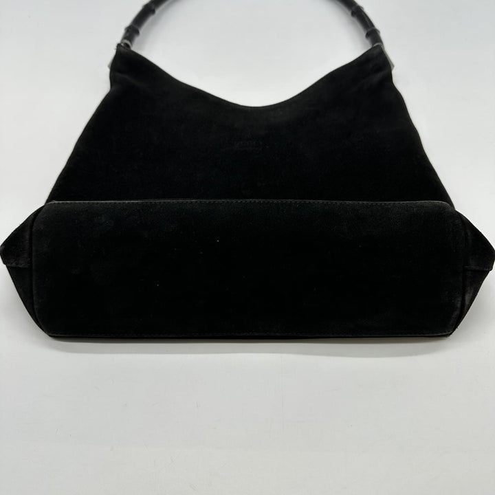 GUCCI グッチ 001 3244 バンブー ショルダーバッグ スエード ブラック スウェード ヴィンテージ ブランド
