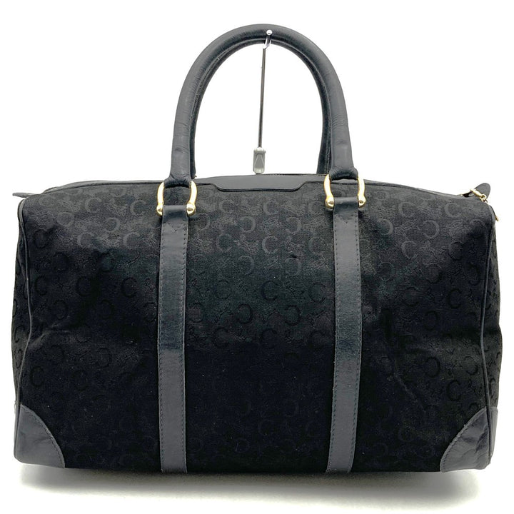 CELINE セリーヌ Cマカダム ボストンバッグ ハンドバッグ キャンバス レザー ブラック オールド ヴィンテージ