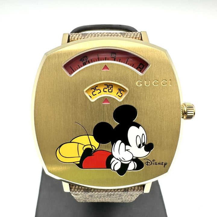 美品 GUCCI グッチ 腕時計 箱付 グリップ YA157420/157.4 クォーツ ミッキー ディズニー コラボ ゴールド ブランド