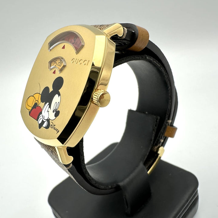 美品 GUCCI グッチ 腕時計 箱付 グリップ YA157420/157.4 クォーツ ミッキー ディズニー コラボ ゴールド ブランド