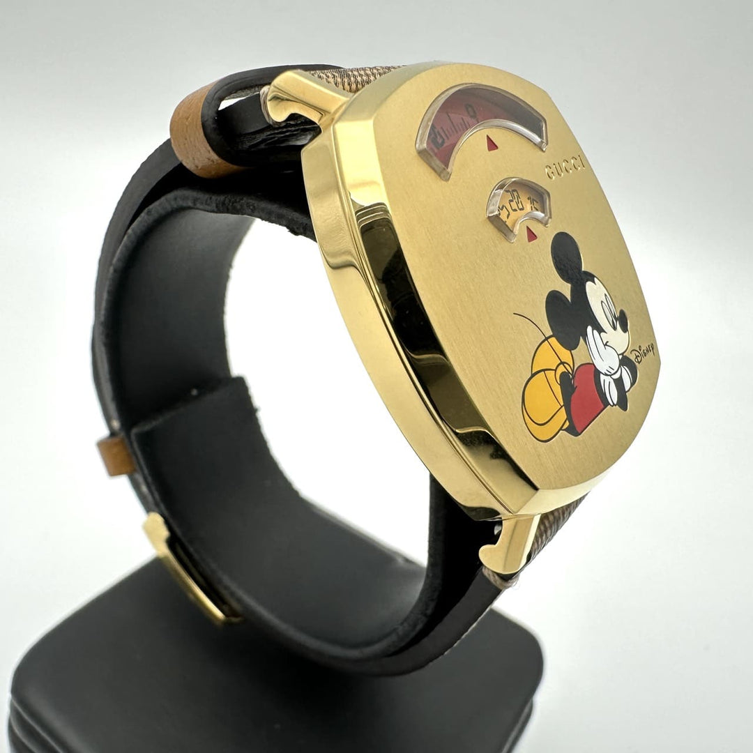 美品 GUCCI グッチ 腕時計 箱付 グリップ YA157420/157.4 クォーツ ミッキー ディズニー コラボ ゴールド ブランド