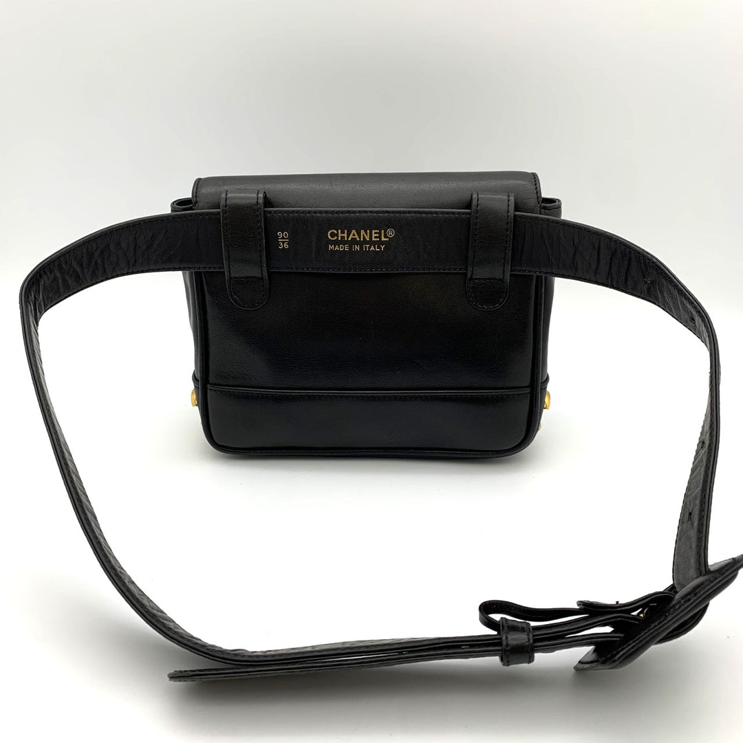 CHANEL シャネル ウエストバッグ トリプル ココマーク レザー ブラック