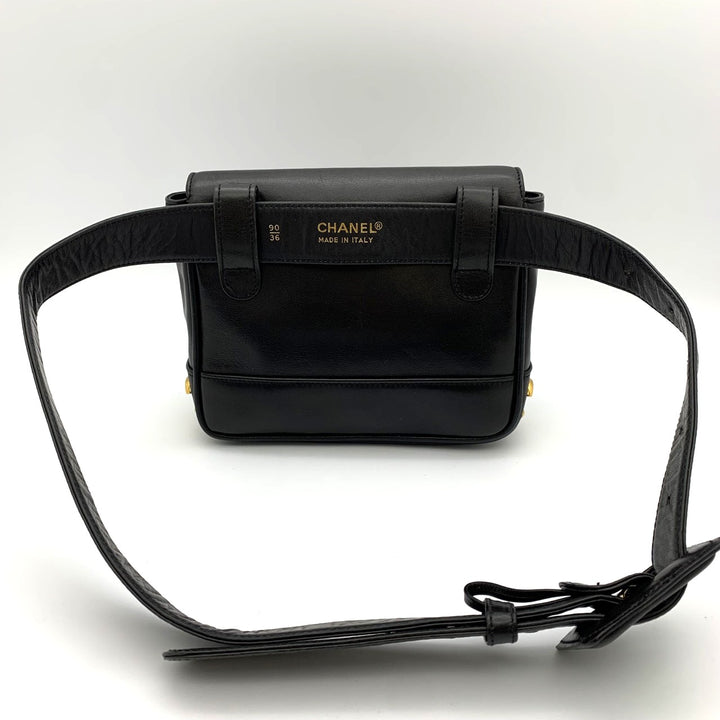 CHANEL シャネル ウエストバッグ トリプル ココマーク レザー ブラック