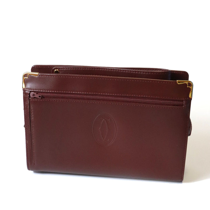 美品 CARTIER カルティエ クラッチバッグ マストライン レザー ボルドー レッド レディース