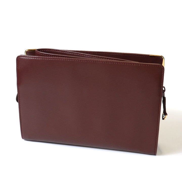 美品 CARTIER カルティエ クラッチバッグ マストライン レザー ボルドー レッド レディース