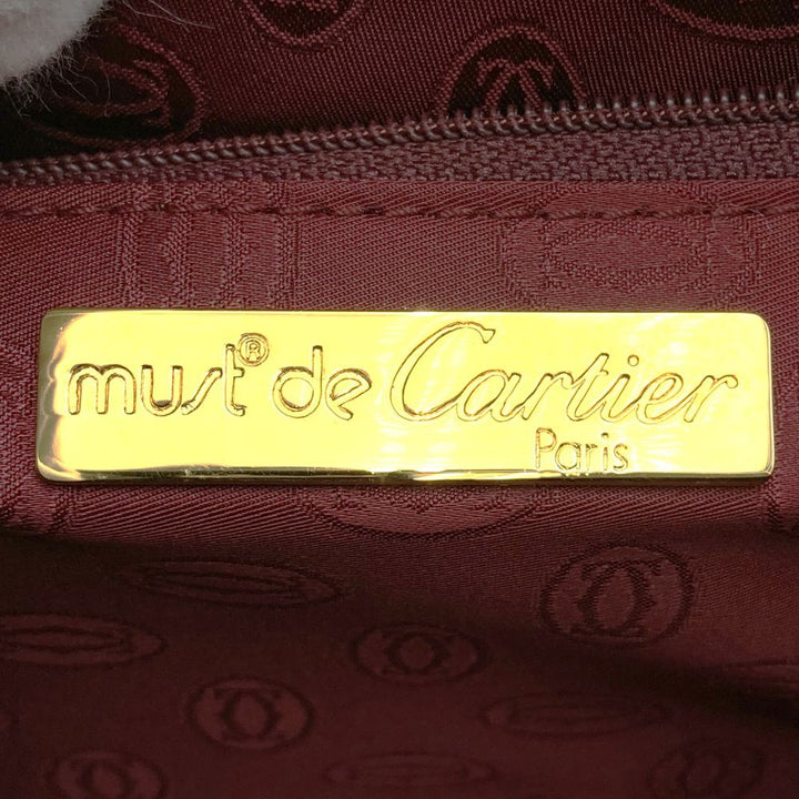 美品 CARTIER カルティエ クラッチバッグ マストライン レザー ボルドー レッド レディース