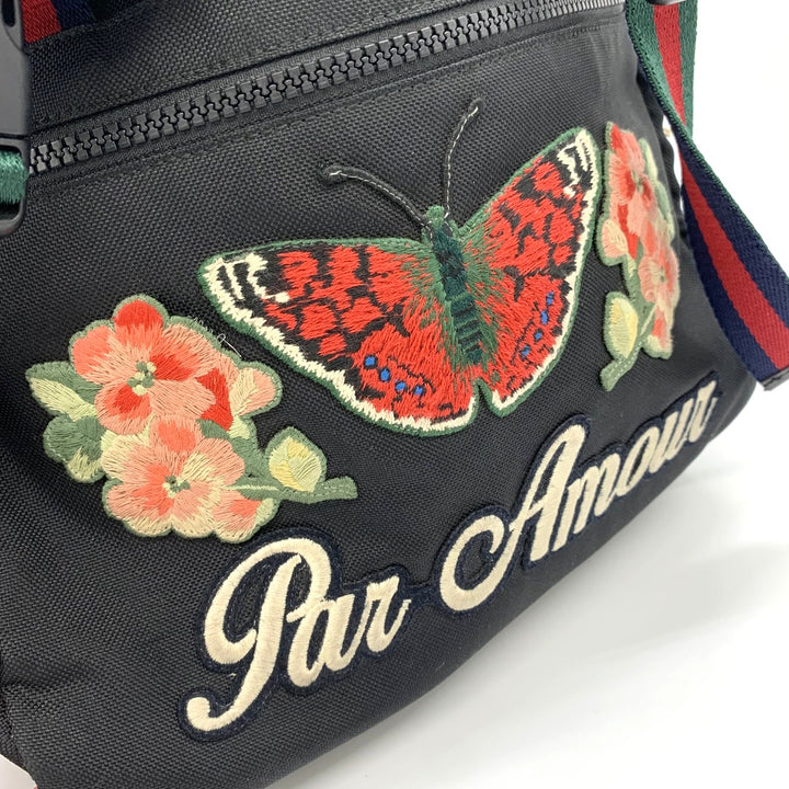 GUCCI グッチ 450982 リュック・デイパック 刺繍 バックパック キャットヘッド ワッペン タイガー バタフライ フラワー ナイロン ブラック
