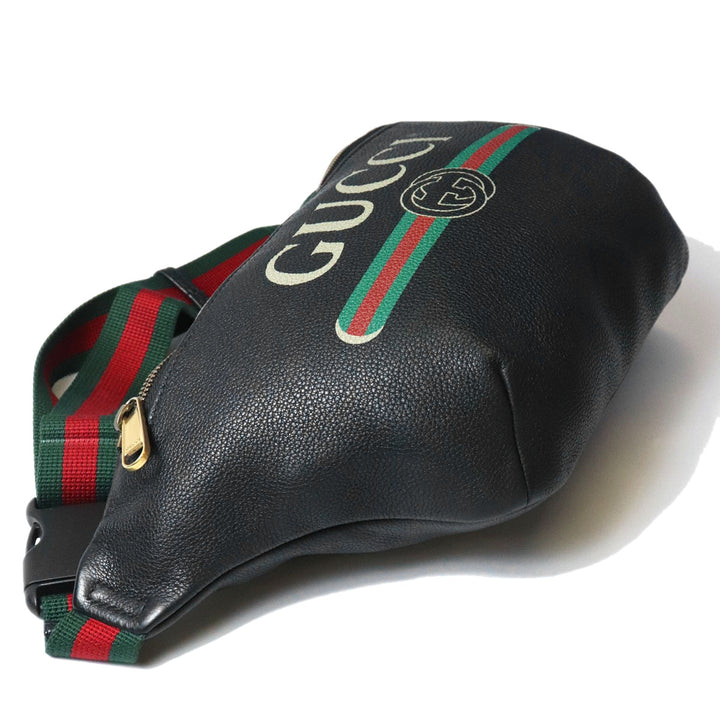 GUCCI グッチ 530412 ボディバッグ シェリーライン ラージ レザー ブラック メンズ レディース