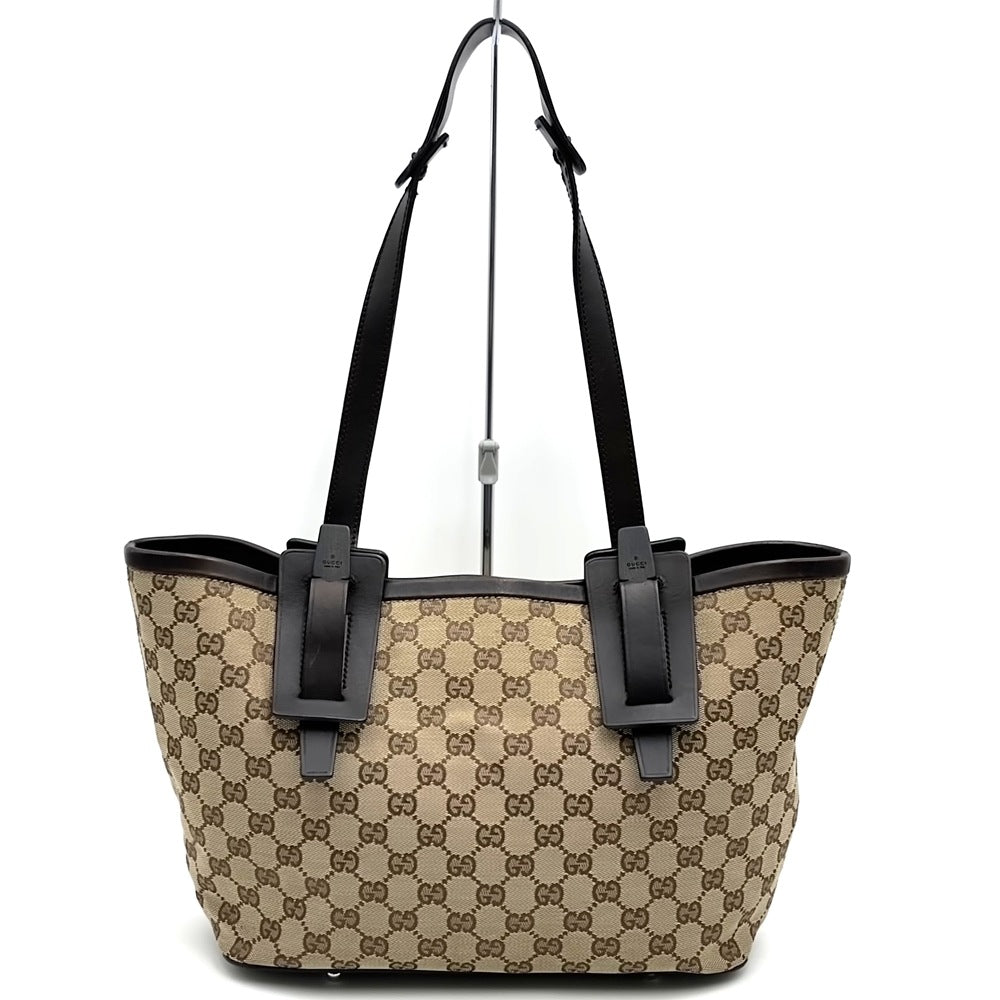 GUCCI グッチ 106241 GGキャンバス トートバッグ レザー ブラウン