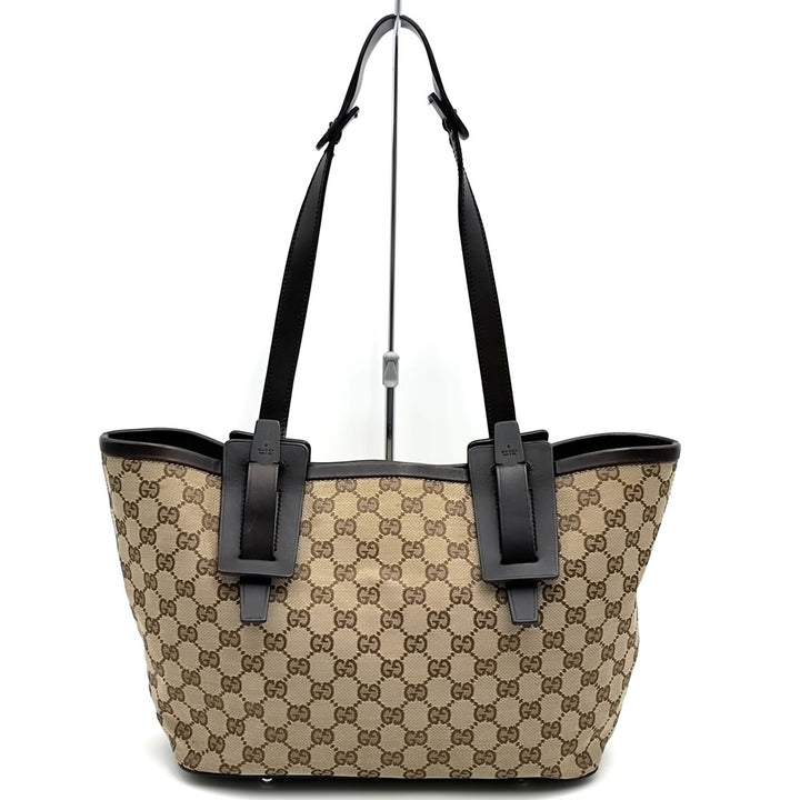 GUCCI グッチ 106241 GGキャンバス トートバッグ レザー ブラウン