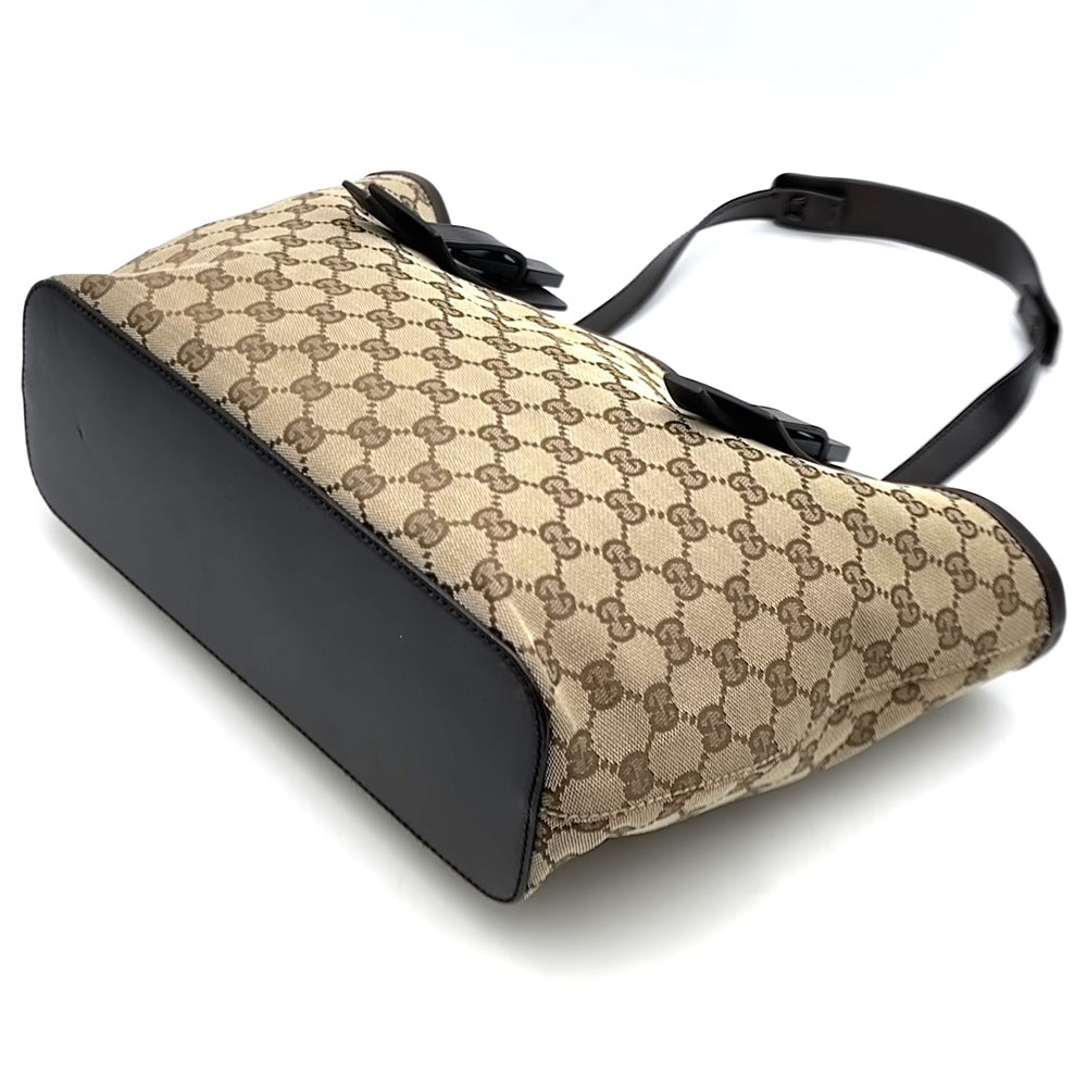 GUCCI グッチ 106241 GGキャンバス トートバッグ レザー ブラウン