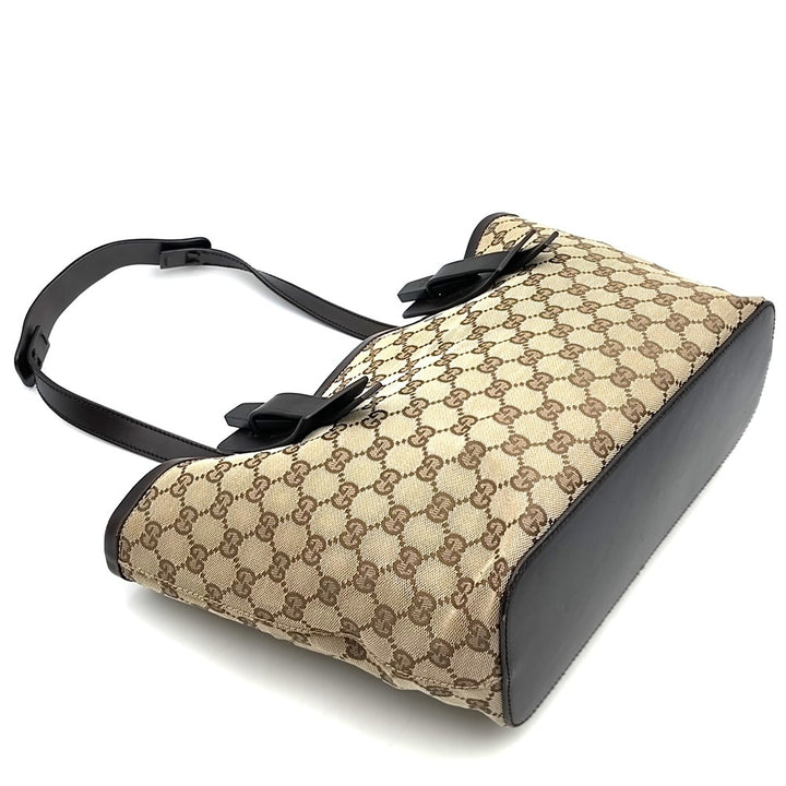 GUCCI グッチ 106241 GGキャンバス トートバッグ レザー ブラウン