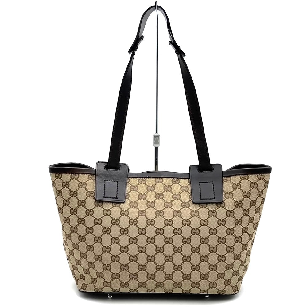 GUCCI グッチ 106241 GGキャンバス トートバッグ レザー ブラウン