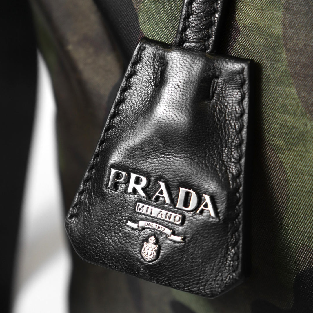 PRADA プラダ 迷彩柄トートバッグ リバーシブル 2way ハンドバッグ ショルダーバッグ ナイロン カーキ グリーン