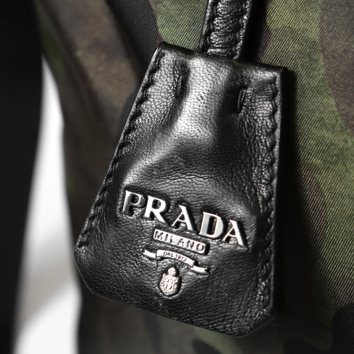 PRADA プラダ 迷彩柄トートバッグ リバーシブル 2way ハンドバッグ ショルダーバッグ ナイロン カーキ グリーン