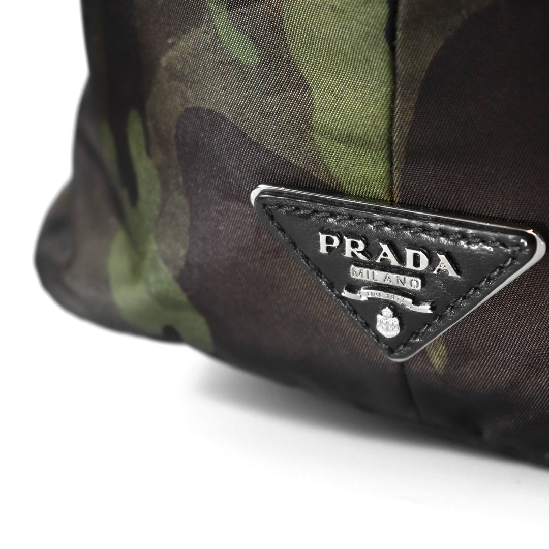 PRADA プラダ 迷彩柄トートバッグ リバーシブル 2way ハンドバッグ ショルダーバッグ ナイロン カーキ グリーン