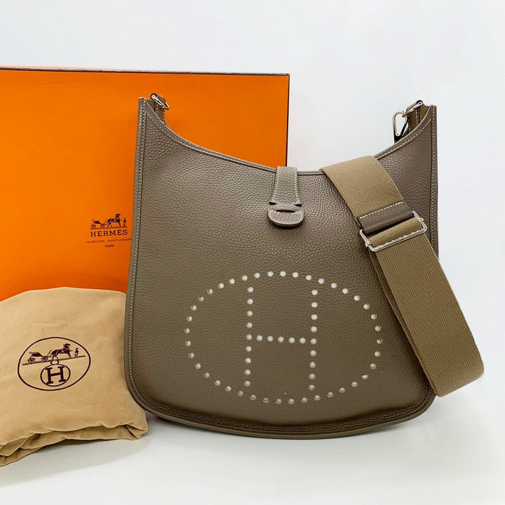 HERMES エルメス エブリンⅢ エヴリン3 PM ショルダーバッグ 洗練 トリヨンクレマンス 上品 エトゥープ グレージュ
