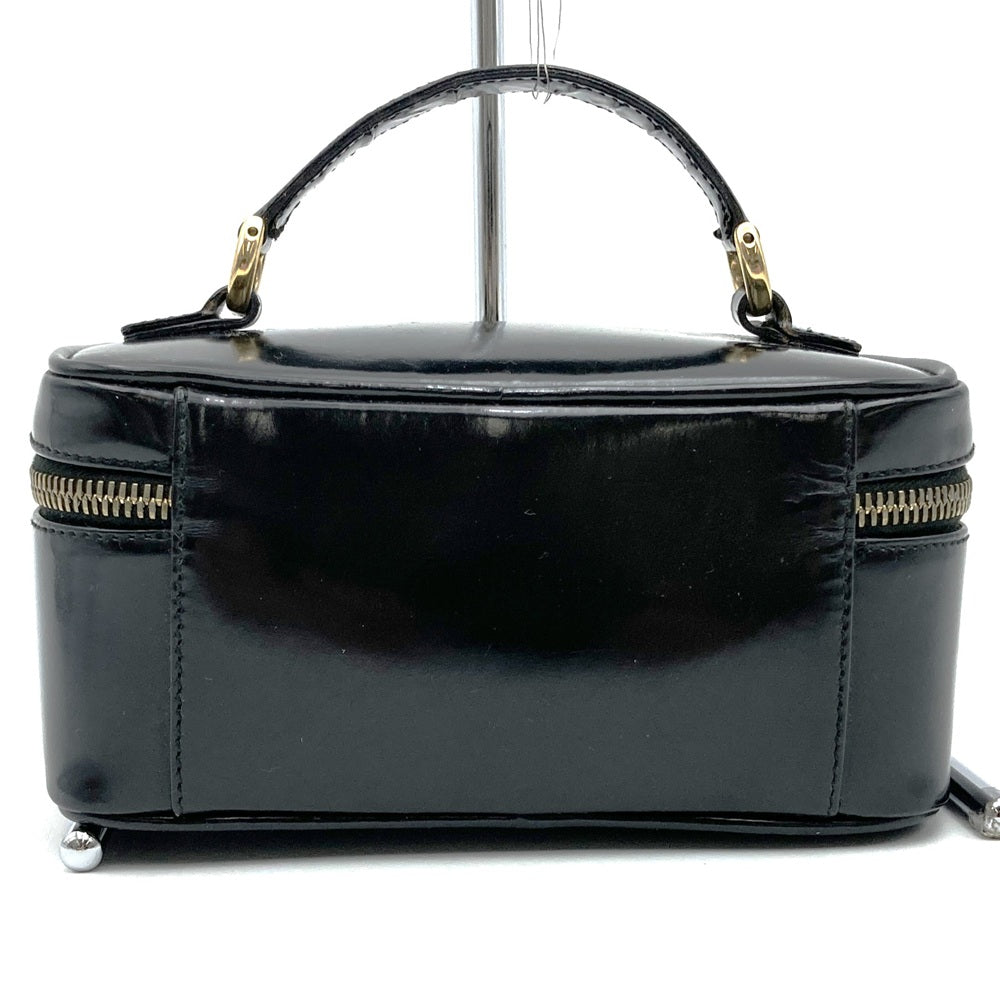 GUCCI グッチ バンブー ポーチ 小物入れ メイクBOX バニティバック パテントレザー ブラック