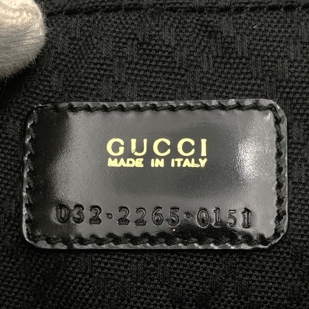 GUCCI グッチ バンブー ポーチ 小物入れ メイクBOX バニティバック パテントレザー ブラック
