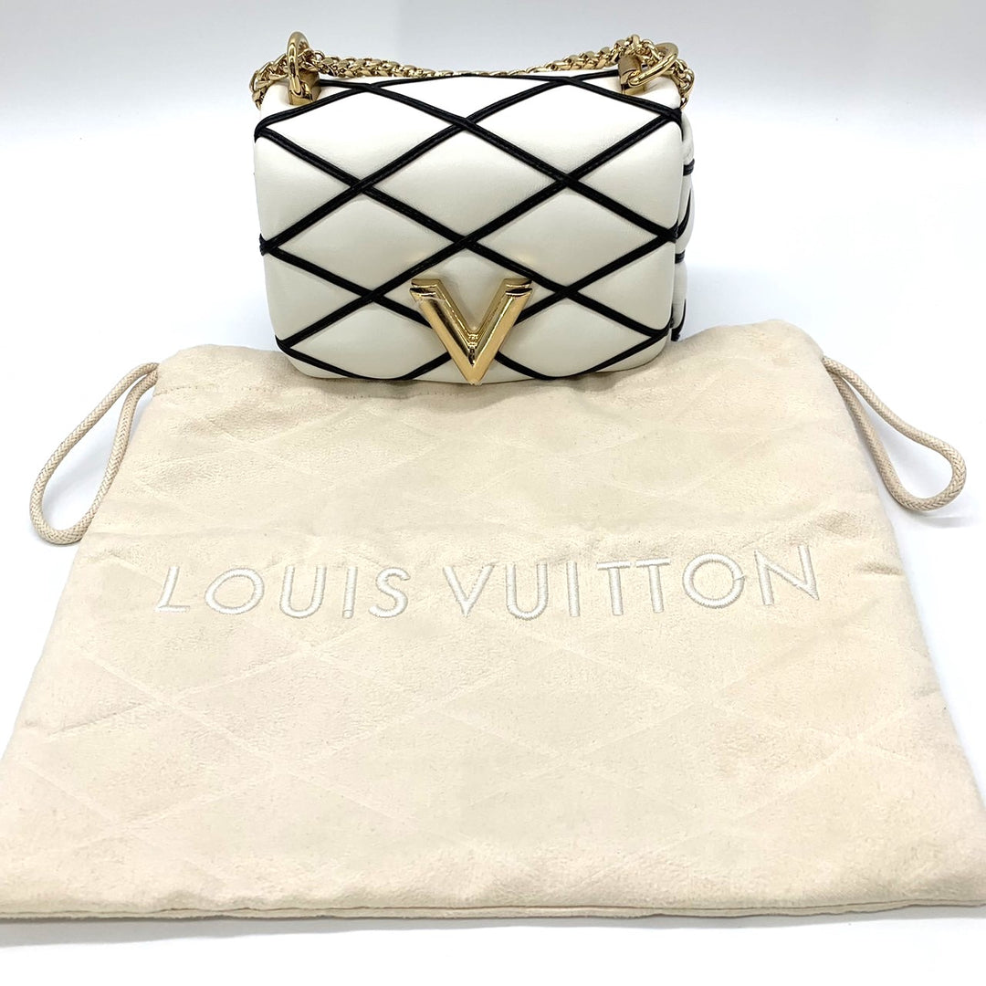 LOUIS VUITTON ルイ・ヴィトン PICO GO-14 マルタージュ チェーンショルダーバッグ クロスボディバッグ ツイストロック ラムスキン ホワイト 白 M23762