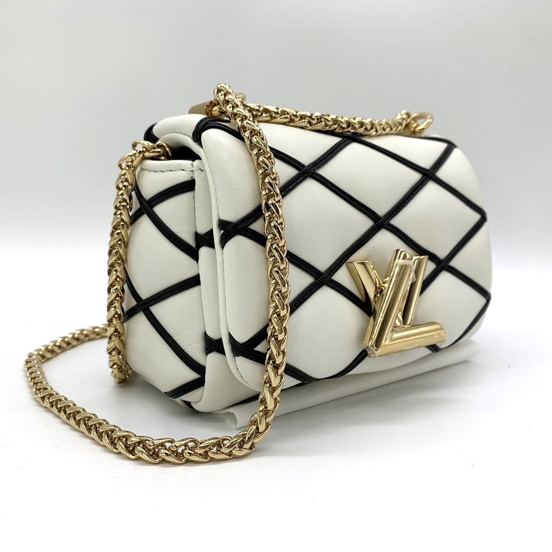 LOUIS VUITTON ルイ・ヴィトン PICO GO-14 マルタージュ チェーンショルダーバッグ クロスボディバッグ ツイストロック ラムスキン ホワイト 白 M23762