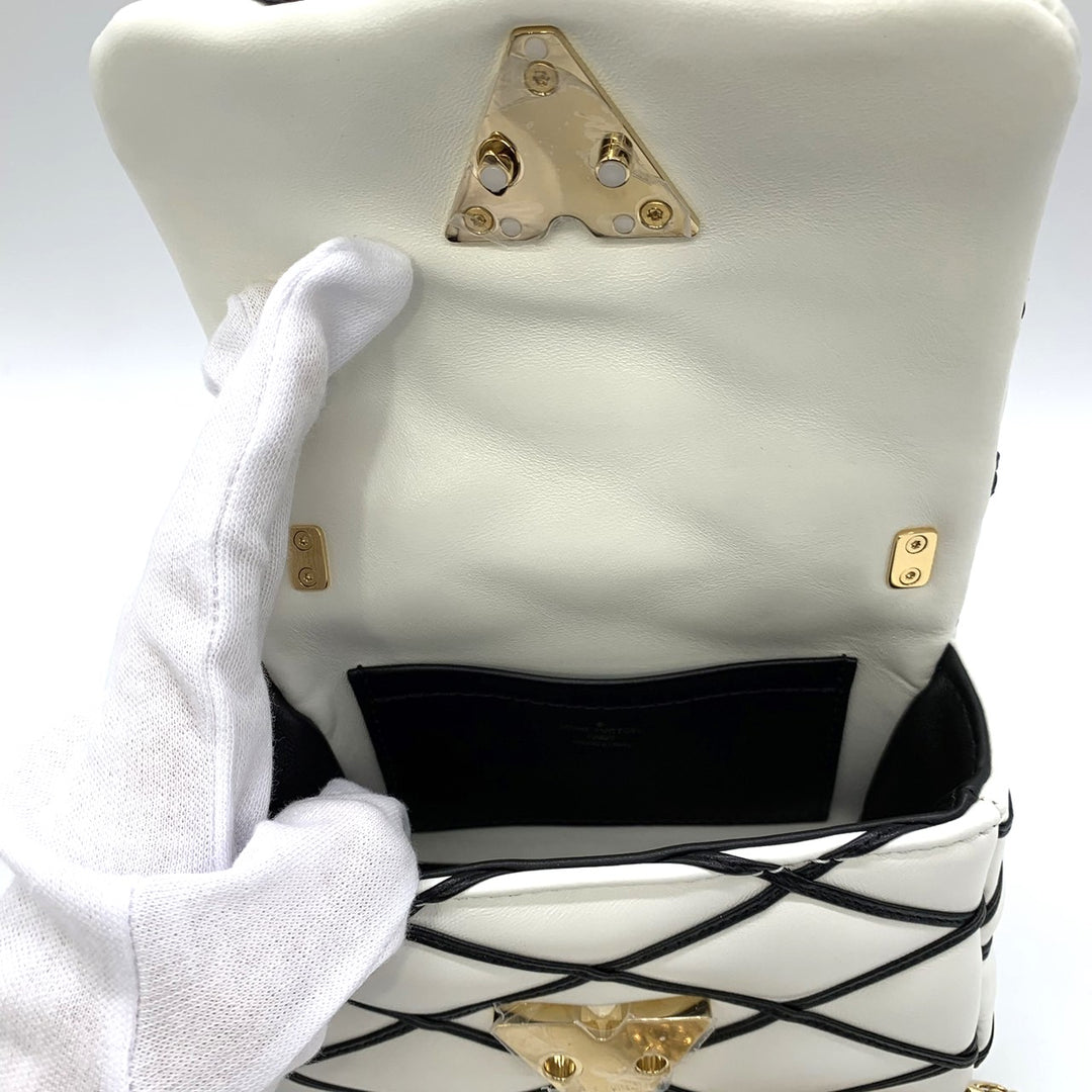LOUIS VUITTON ルイ・ヴィトン PICO GO-14 マルタージュ チェーンショルダーバッグ クロスボディバッグ ツイストロック ラムスキン ホワイト 白 M23762