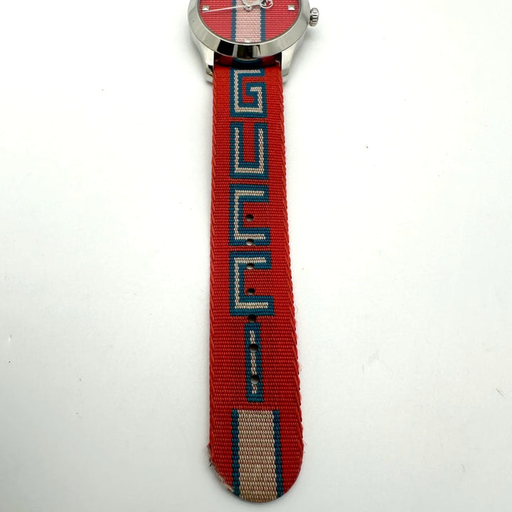 GUCCI グッチ 腕時計 Gタイムレス YA1264070/126.4 SS ナイロン クォーツ マルチ レッド系 ブランド